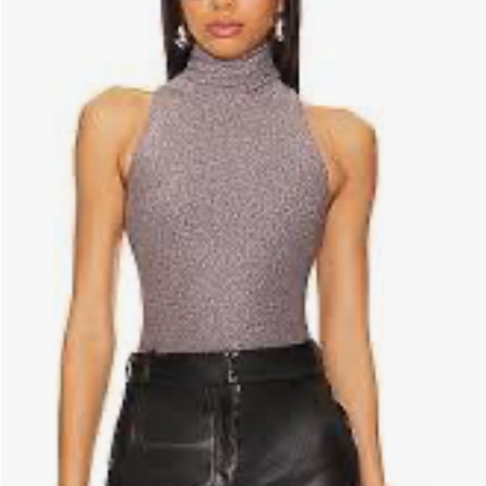 NWT Wolford Fading Shine‎ Bodysuit in Titanium Shine size small